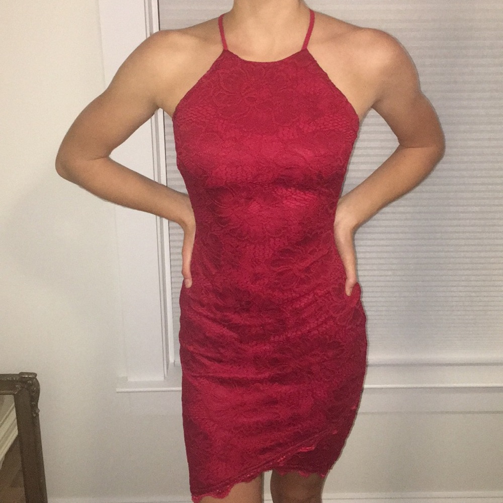 Red cocktail dress